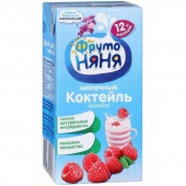 Коктейль 0,2  "Фруто-няня" молочный малина 1/27 