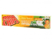 Чипсы "MEGA CHIPS" сметана+лук. 50гр, 1/42