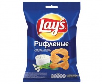 Лейз сметана и лук рифленые 90гр 1/25