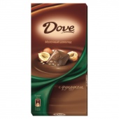 DOVE  Молочный шоколад с дробленым фундуком 90г