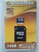 Micro-SD флэшка 16 GB OLTRAMAX 10class