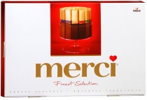 Конфеты шоколадные ассорти  Merci  400гр.