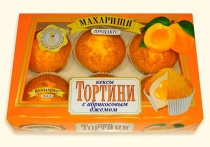 Тортини кексы Абрикос 200гр. 1/16шт.