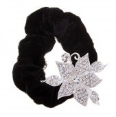 Резинки  с цветком черные