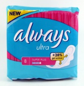 Олвейс Ультра Женск. гигиен. прокладки Супер Плюс  8шт (5кап) 1/20