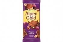 Альпен гольд  фундуком изюм 80гр. 1/25