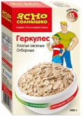 Ясное солнышко Хлопья отборные овсяные Геркулес 0,450г 1/9 