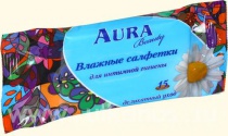 Влажные салфетки АУРА 15 шт